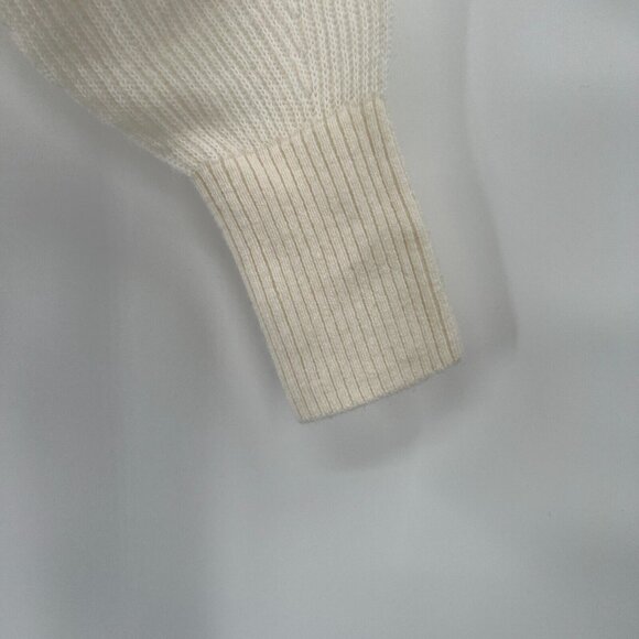 Quince Ivory Baby Alpaca-Merino Wool Cropped Cardigan sz L Women's Button Front - Picture 3 of 6